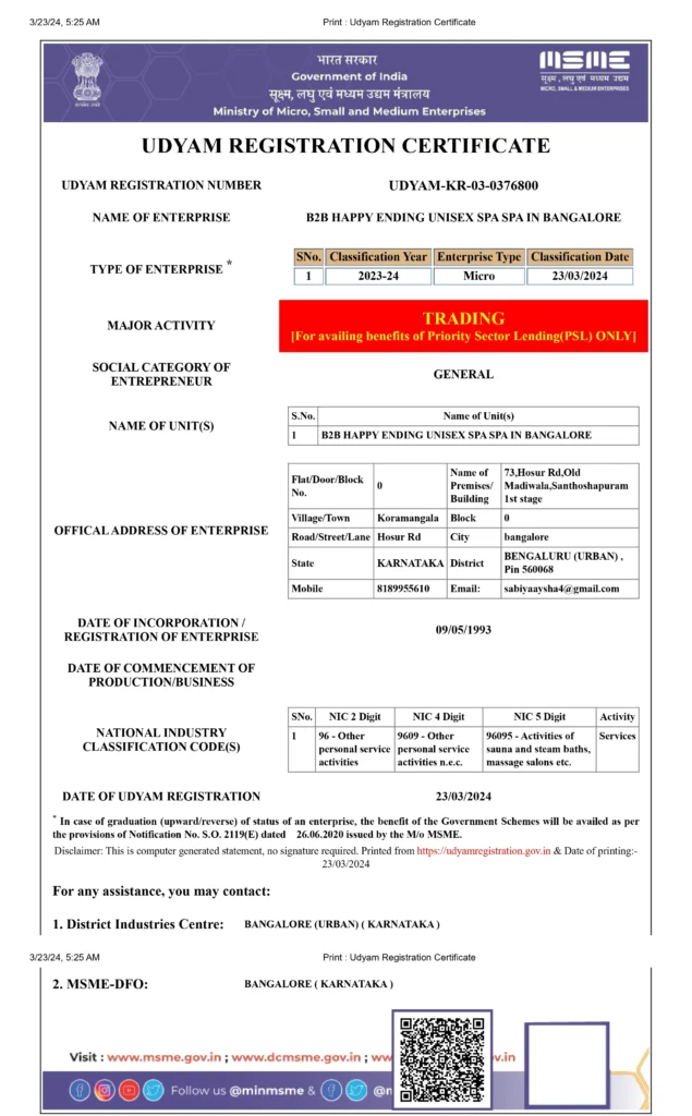 Udyam Registration Certificate
